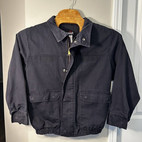 Bulwark Protective Apparel Flame Resistant Jacket Size M-RG Navy Blue - Picture 2 of 8